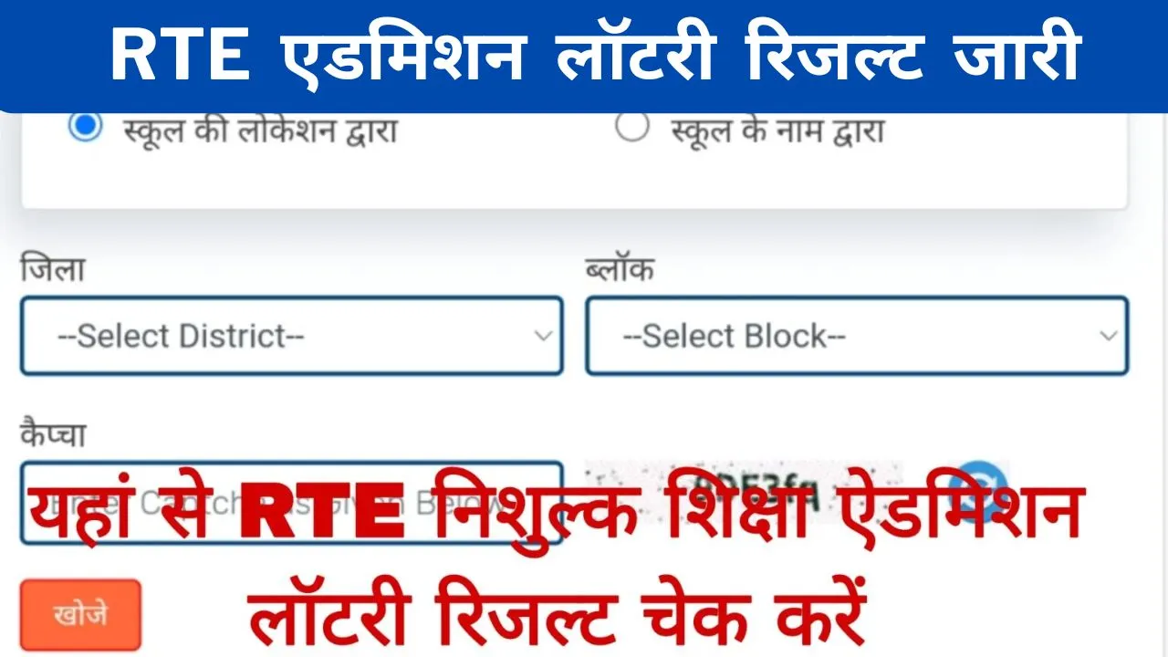 RTE Admission Lottery Result