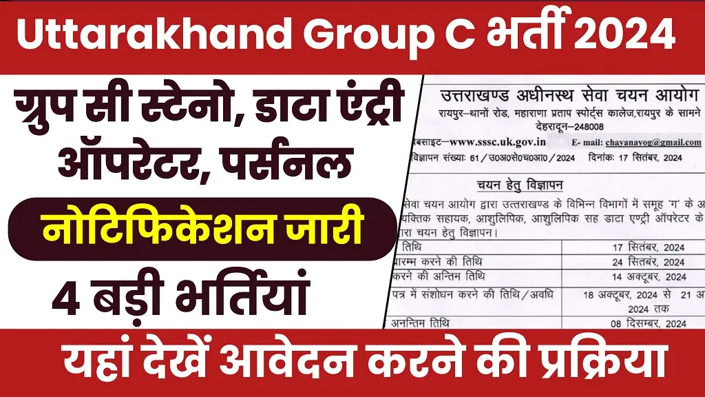 Uttarakhand Group C Vacancy 2024