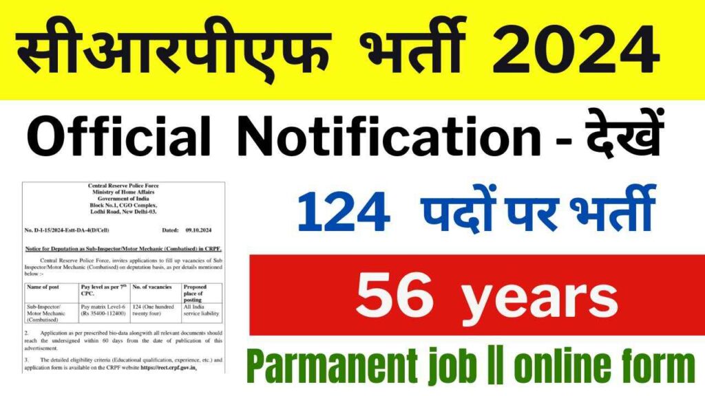 CRPF Recruitment Online Apply