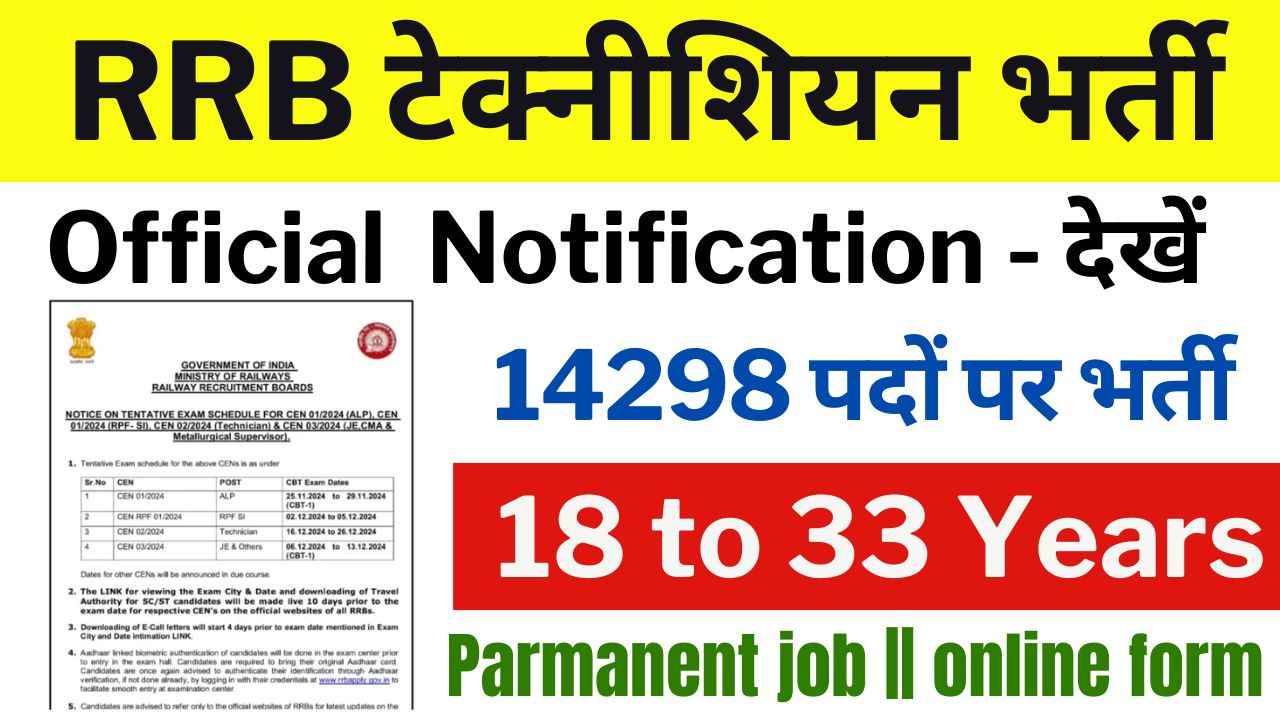 RRB Technician Bharti Online Apply